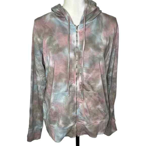 Johnny Was CALME Full Zip Sweatshirt Tie Dye Side Stripe Sz Medium - Picture 1 of 5